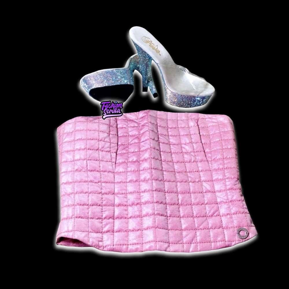 Vintage Chanel Quilted Corset Top Ariana Grande Scream Queens Baby Pink Bustier - Picture 7 of 17